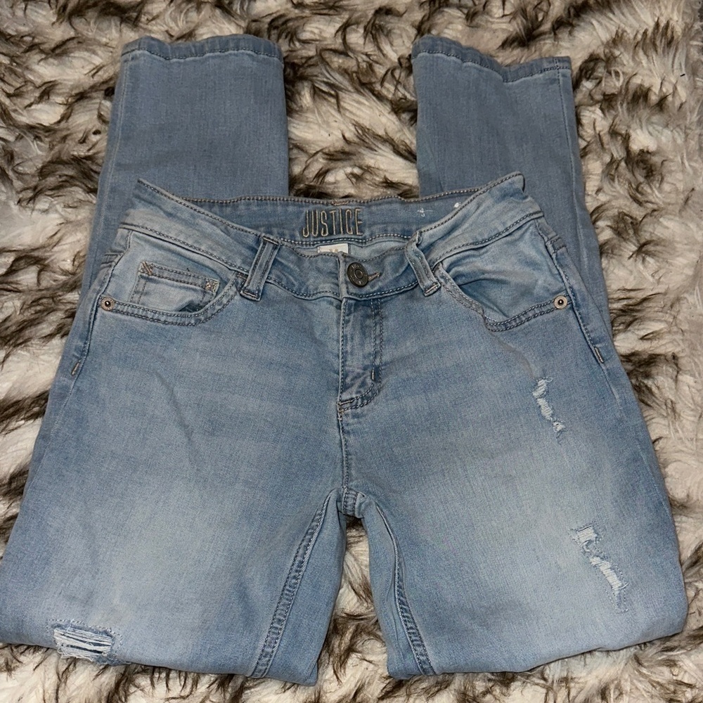 Justice Light Wash Skinny Jeans